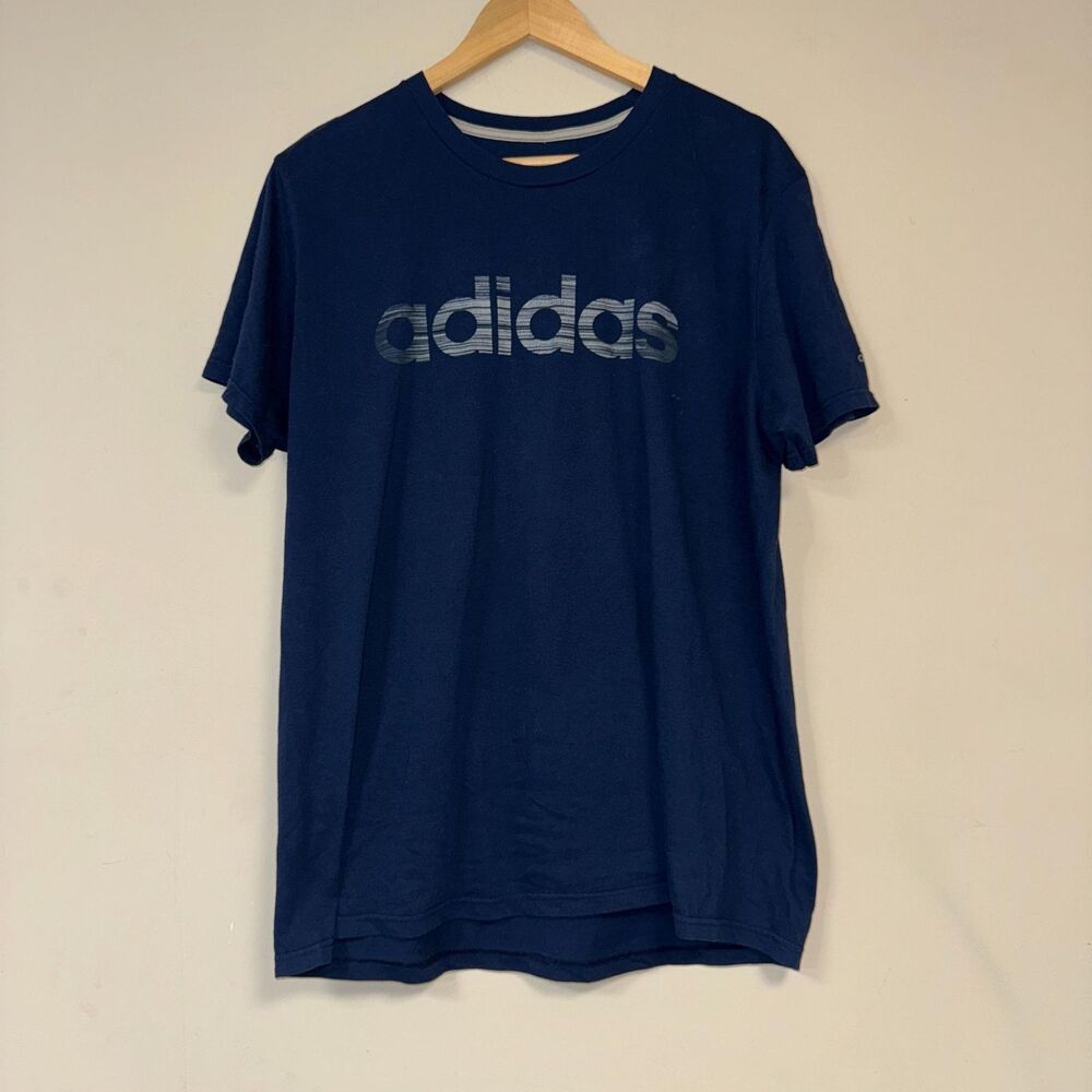 Adidas Performance Tee Shirt Mens XL Navy Blue Workout Gym Tee Exercise Athletic